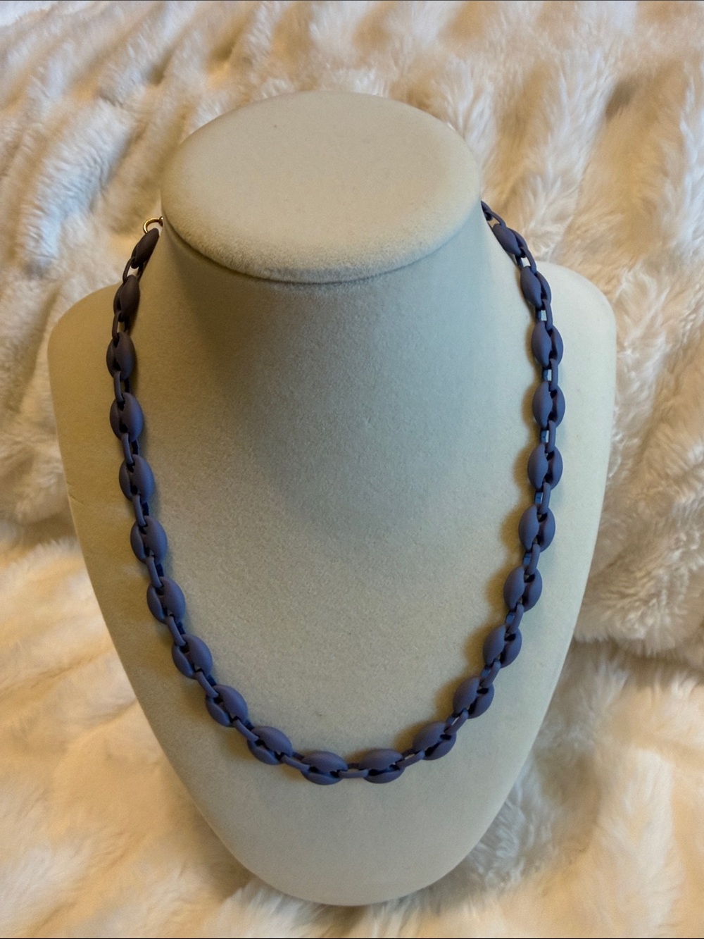 Matte blue/purple Link Necklace with magnetic clasp - Women Jewelry